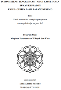 Image of Inkosistensi penggunaan tanah kasultanan  bukan keprabon: kasus gumuk pasir Parang Kusumo