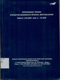 Spesifikasi teknis struktur basisdata spasial bentuklahan skala 1:50.000 tatu 1:25.000