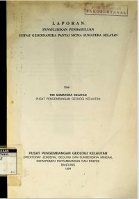 Laporan penyelidikan pendahuluan survai Geodinamika pantai MCMA Sumatera Selatan