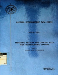 Manual series proceessing physical and chemical data from oceanographic stations