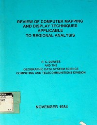 Review of computer mapping and display techniques applicable to regional analysis