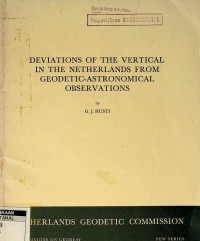 Deviation of the vertical in the Netherlands from geodetic astronomical observation