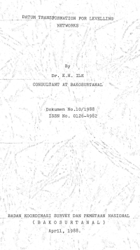 Image of Datum transformation for leveling networks (Dok.10/1988)