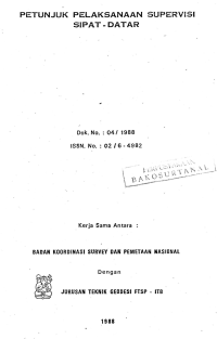 Image of Petunjuk pelaksanaan supervisi sipat datar (Dok. No. 04/1988)