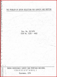 Image of The Problem of datum selection for survey and mapping