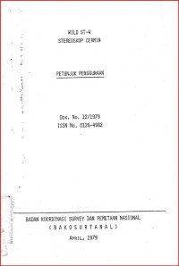Image of WILD ST-4 Stereoskop cermin petunjuk penggunaan (Dok.12/1979)