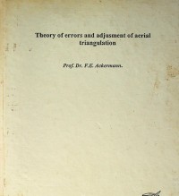 Theory of errors and adjusment of aerial triangulation