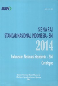 Senarai standar nasional indonesia SNI 2014